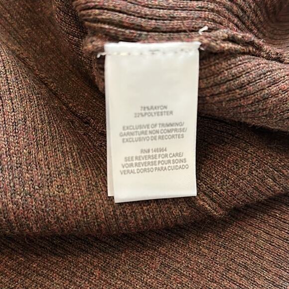 Julia Jordan Fit and Flare Long Sleeve Rib Knit Sweater Dress Brown Sz XL Midi - Picture 12 of 13